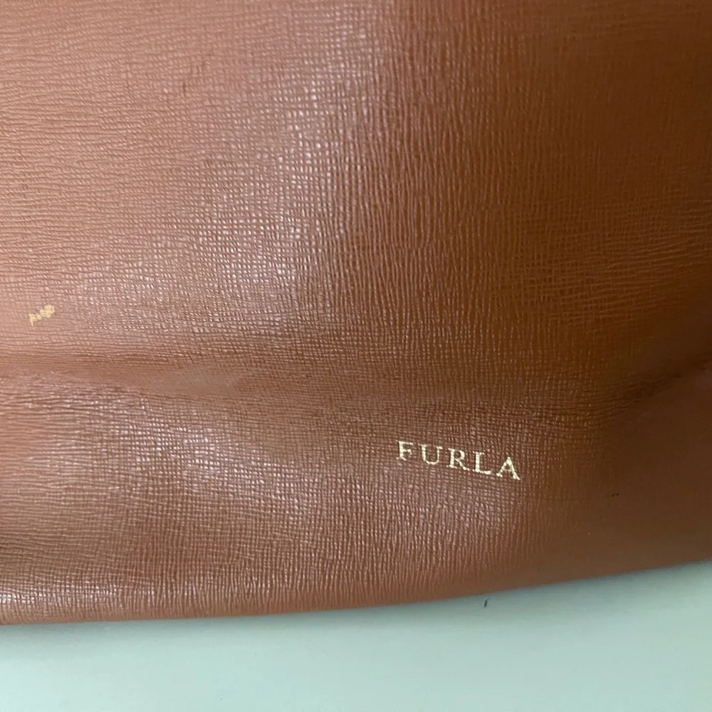 Furla 2 way bag brown leather crossbody purse large tote oversized designer - Picture 5 of 17